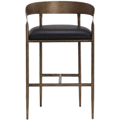 Zanatta Barstool - Charcoal Black Leather 111001 111001 ZANATTA BARSTOOL CHARCOAL BLACK LEATHER 1