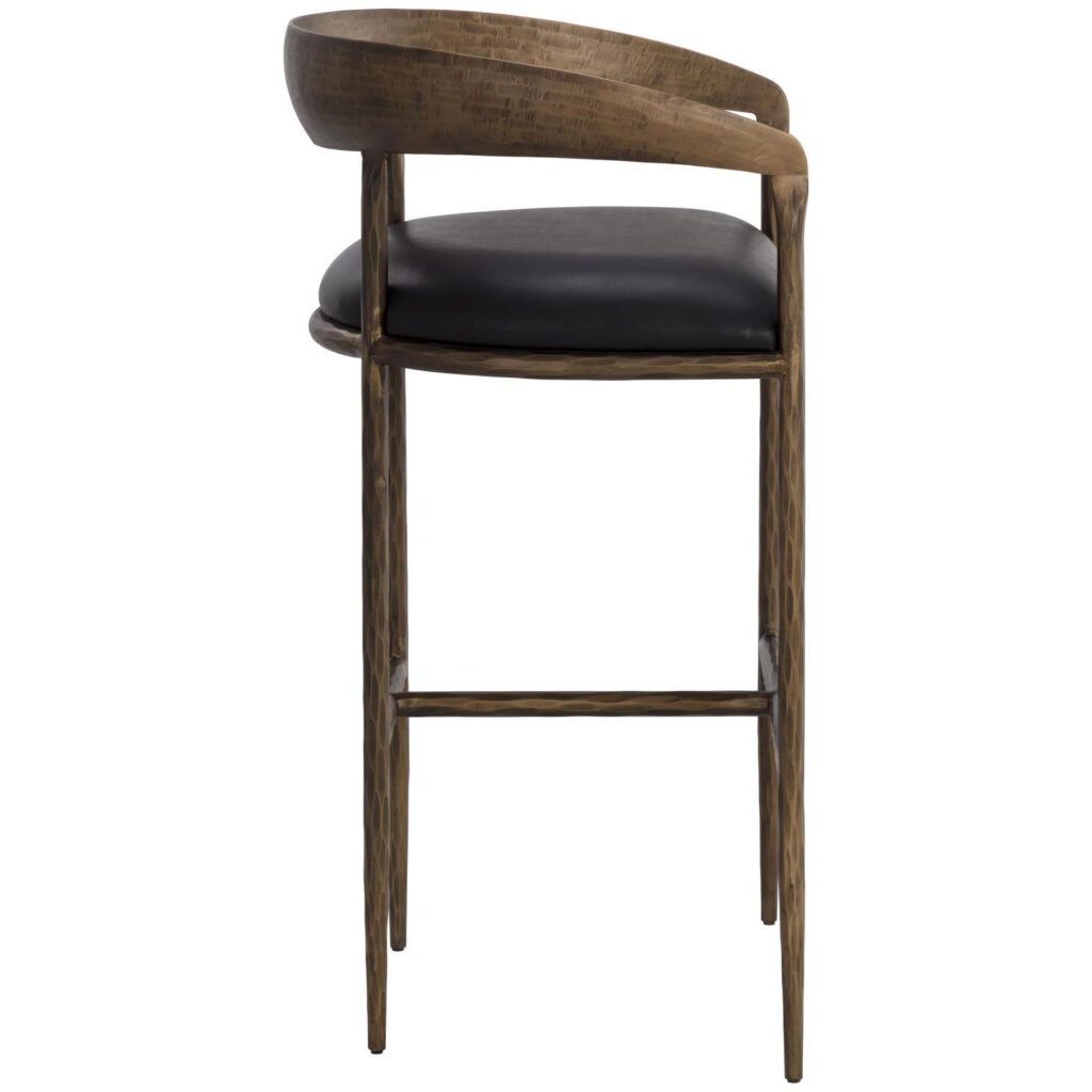 Zanatta Barstool - Charcoal Black Leather - Image 3