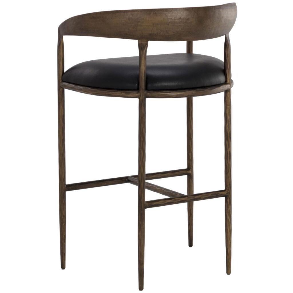 Zanatta Barstool - Charcoal Black Leather - Image 4