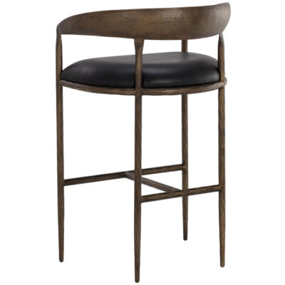 Zanatta Barstool - Charcoal Black Leather 111001 111001 ZANATTA BARSTOOL CHARCOAL BLACK LEATHER 3