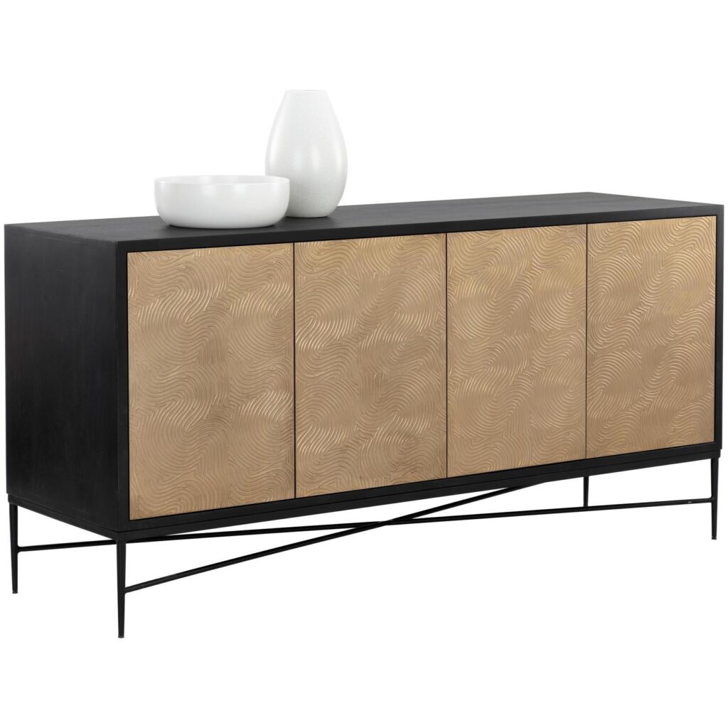 Algarve Sideboard - Black / Champagne Gold