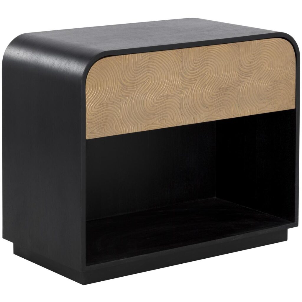 Algarve Nightstand - Black / Champagne Gold - Image 2