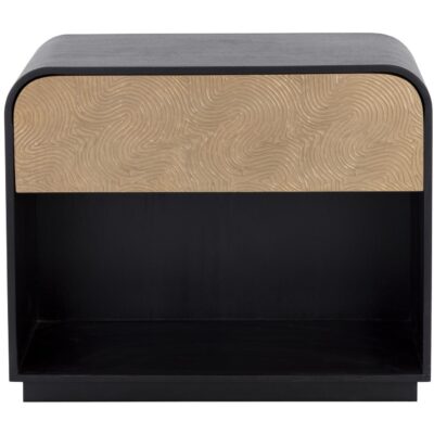 Algarve Nightstand - Black / Champagne Gold 111016 111016 ALGARVE NIGHTSTAND BLACK CHAMPAGNE GOLD 2