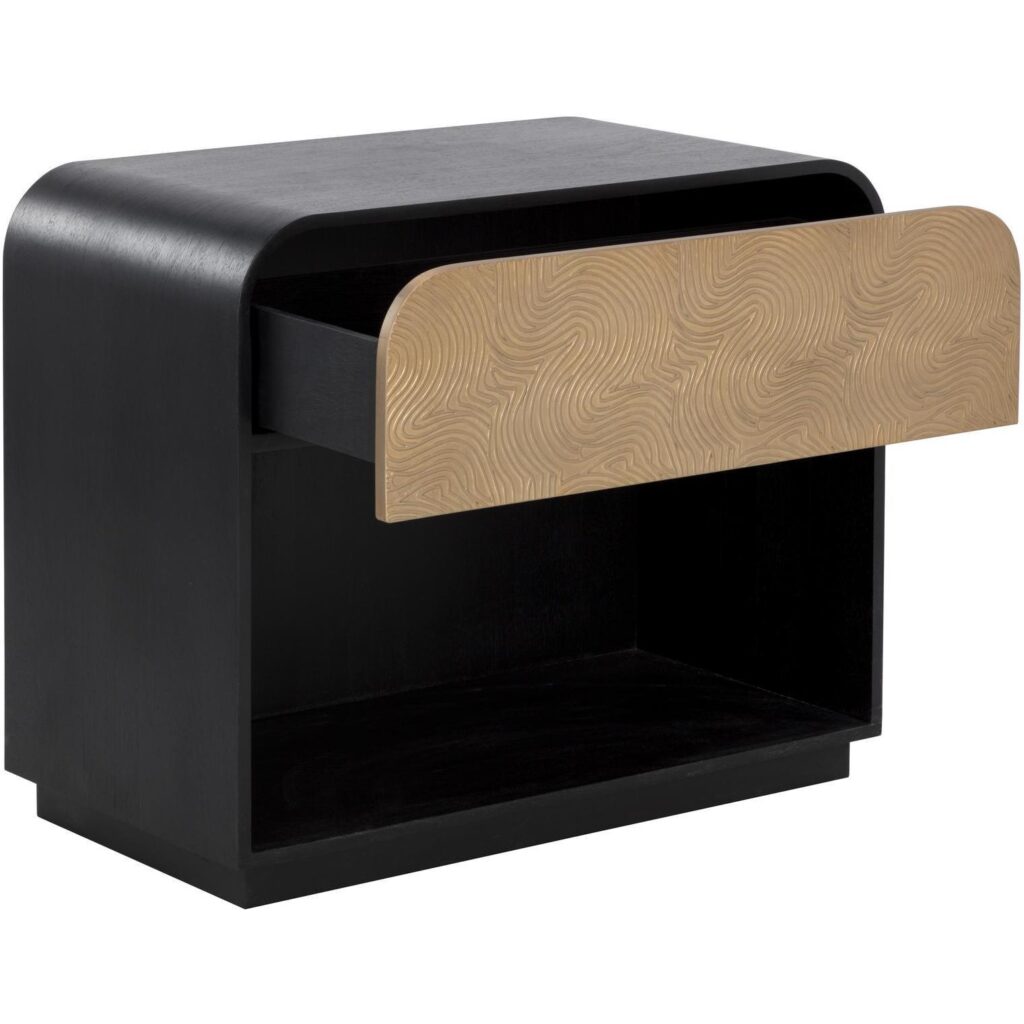 Algarve Nightstand - Black / Champagne Gold - Image 4