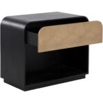 Algarve Nightstand - Black / Champagne Gold 9 Algarve Nightstand - Black / Champagne Gold 111016 111016 ALGARVE NIGHTSTAND BLACK CHAMPAGNE GOLD 3