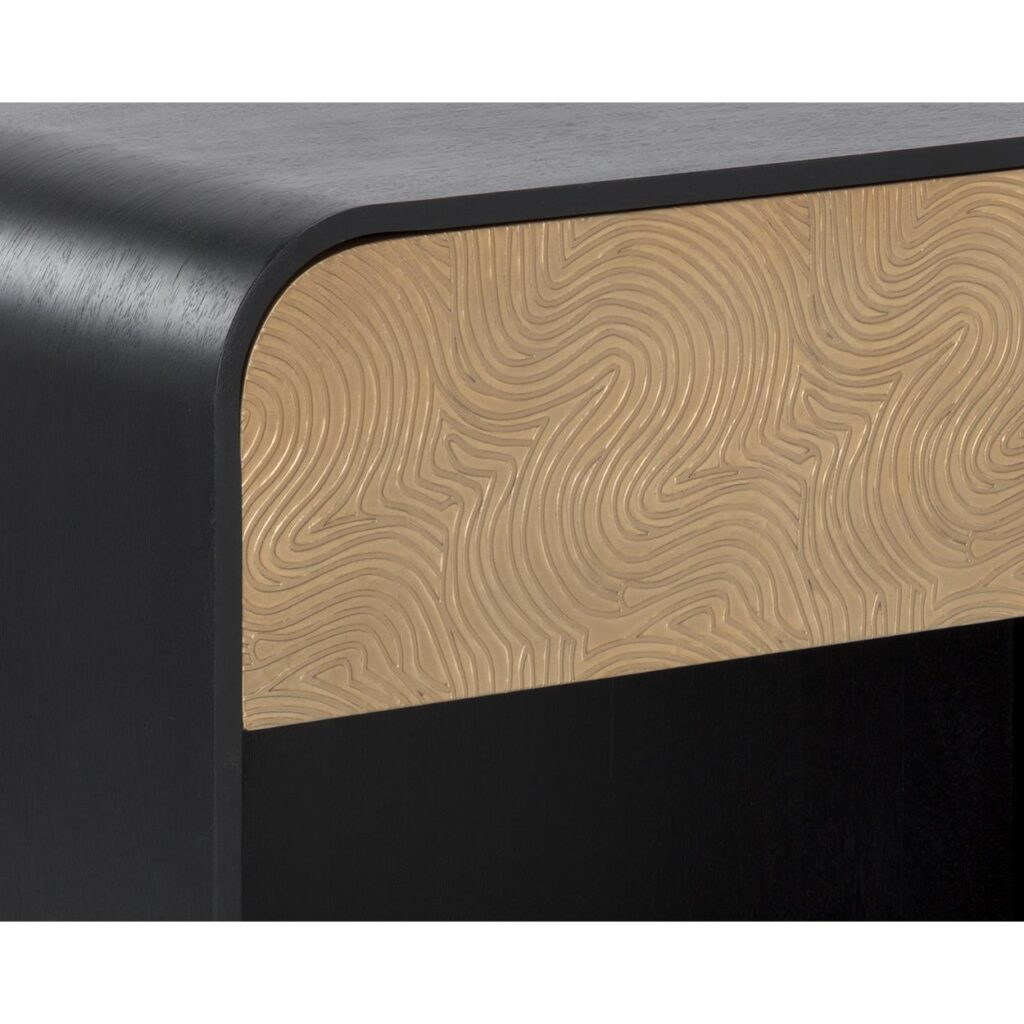 Algarve Nightstand - Black / Champagne Gold - Image 5