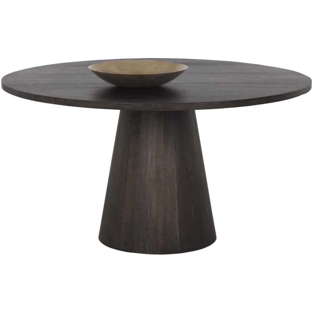 Elina Dining Table - Round - Brown Oak - 54"