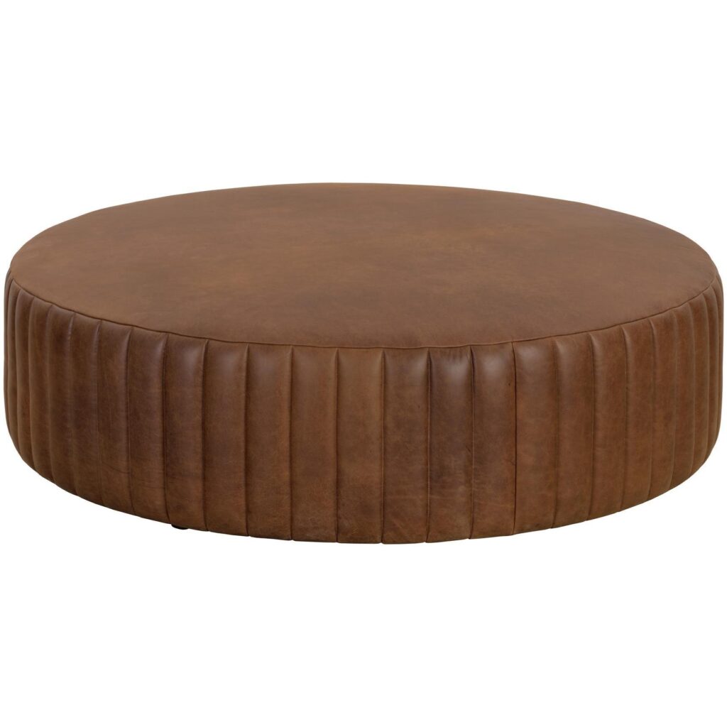 Divano Ottoman - Aged Cognac Leather