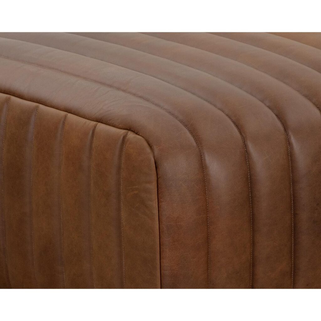 Lewin Ottoman - Rectangular - Aged Cognac Leather - Image 3