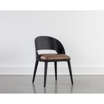 Dezirae Dining Chair - Black - Cognac Leather 111040 111040 DEZIRAE DINING CHAIR BLACK COGNAC LEATHER 5