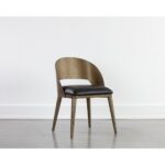 Dezirae Dining Chair - Antique Brass - Charcoal Black Leather 12 Dezirae Dining Chair - Antique Brass - Charcoal Black Leather 111041 111041 DEZIRAE DINING CHAIR ANTIQUE BRASS CHARCOAL BLACK LEATHER 5