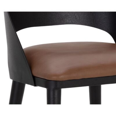 Dezirae Counter Stool - Black - Cognac Leather 111043 111043 DEZIRAE COUNTER STOOL BLACK COGNAC LEATHER 6