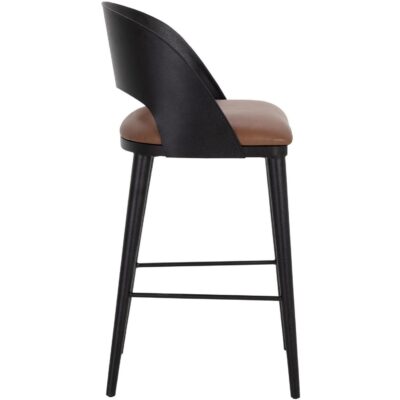 Dezirae Barstool - Black - Cognac Leather 111051 111051 DEZIRAE BARSTOOL BLACK COGNAC LEATHER 2