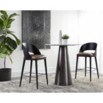 Dezirae Barstool - Black - Cognac Leather 12 Dezirae Barstool - Black - Cognac Leather 111051 111051 DEZIRAE BARSTOOL BLACK COGNAC LEATHER 5