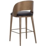 Dezirae Barstool - Antique Brass - Charcoal Black Leather 11 Dezirae Barstool - Antique Brass - Charcoal Black Leather 111052 111052 DEZIRAE BARSTOOL ANTIQUE BRASS CHARCOAL BLACK LEATHER 3