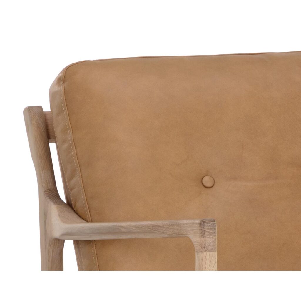 Gilmore Lounge Chair - Light Oak - Mojave Tan Leather - Image 7