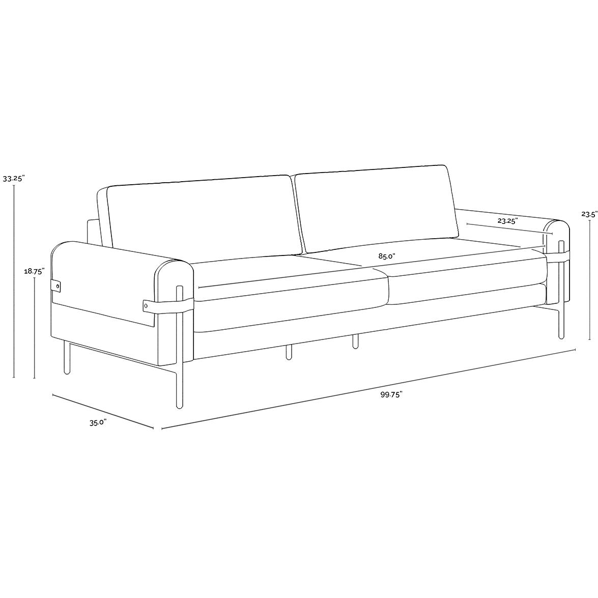 Camus Sofa - Ludlow Sesame Leather 9 Camus Sofa - Ludlow Sesame Leather - Image 9