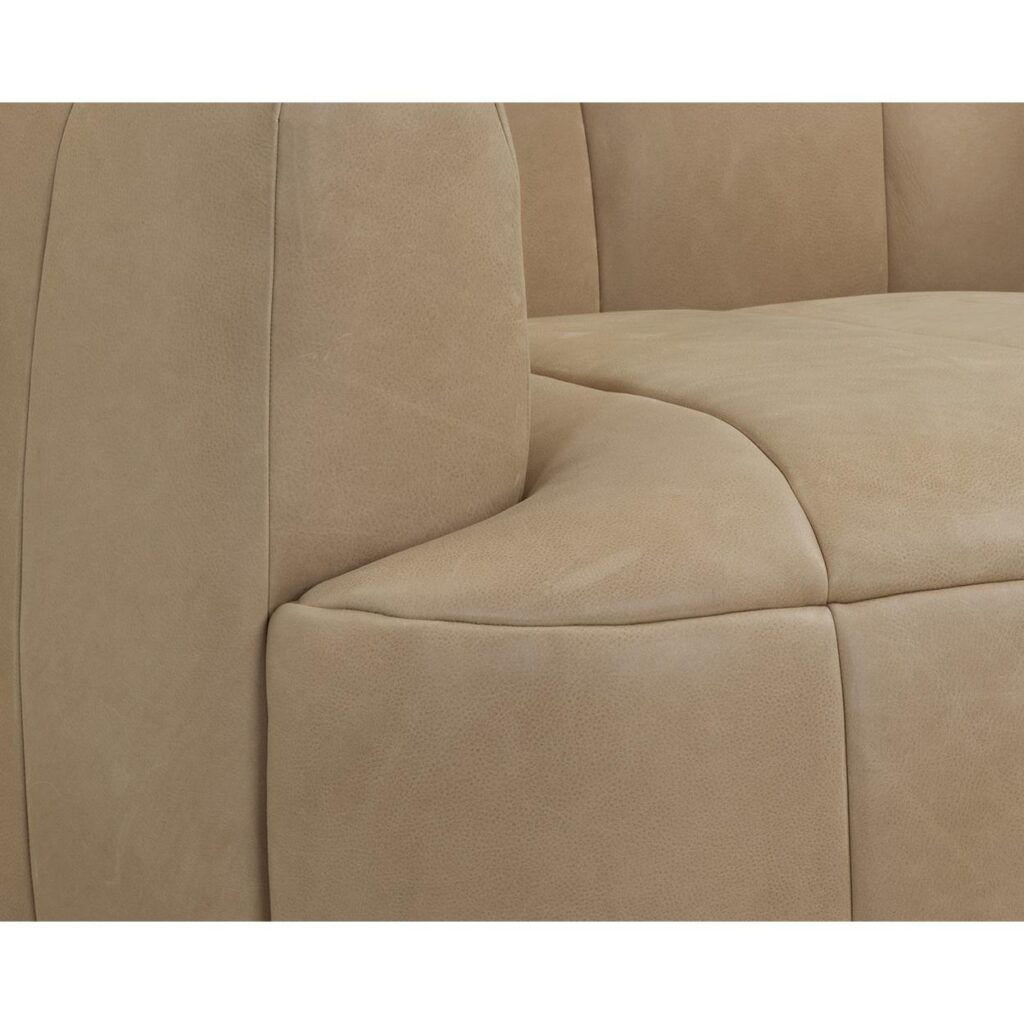 Tadeo Swivel Lounge Chair - Dark Brown - Sahara Sand Leather - Image 5