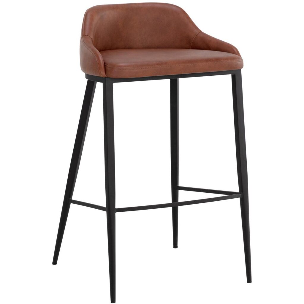 Astra Barstool - Black - Cinnamon Brown