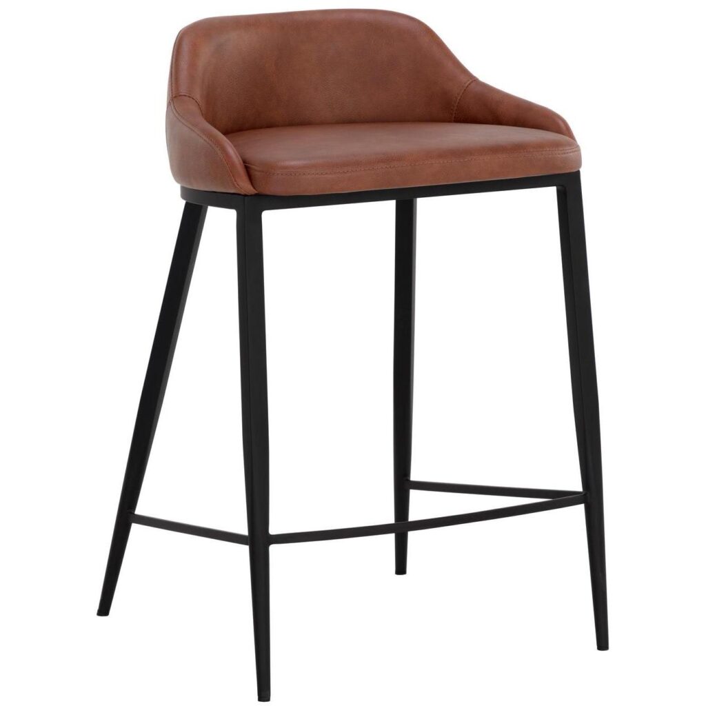 Astra Counter Stool - Black - Cinnamon Brown