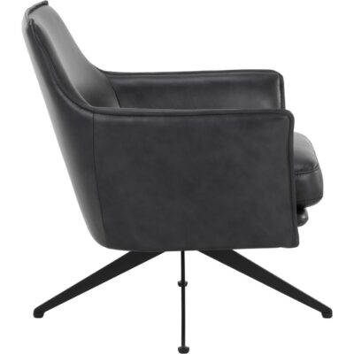 Crosby Swivel Lounge Chair - Alpine Black Leather 111085 111085 CROSBY SWIVEL LOUNGE CHAIR ALPINE BLACK LEATHER 2