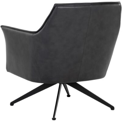 Crosby Swivel Lounge Chair - Alpine Black Leather 111085 111085 CROSBY SWIVEL LOUNGE CHAIR ALPINE BLACK LEATHER 3