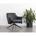 Crosby Swivel Lounge Chair - Alpine Black Leather 12 Crosby Swivel Lounge Chair - Alpine Black Leather 111085 111085 CROSBY SWIVEL LOUNGE CHAIR ALPINE BLACK LEATHER 5