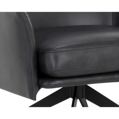 Crosby Swivel Lounge Chair - Alpine Black Leather 111085 111085 CROSBY SWIVEL LOUNGE CHAIR ALPINE BLACK LEATHER 6