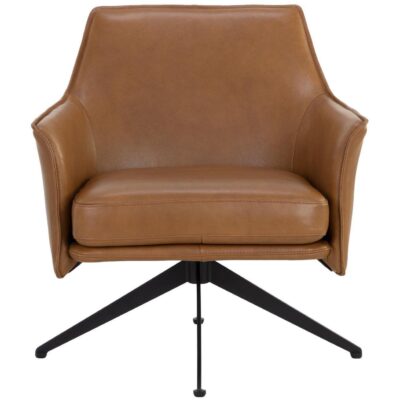 Crosby Swivel Lounge Chair - Missouri Cognac Leather 111086 111086 CROSBY SWIVEL LOUNGE CHAIR MISSOURI COGNAC LEATHER 1