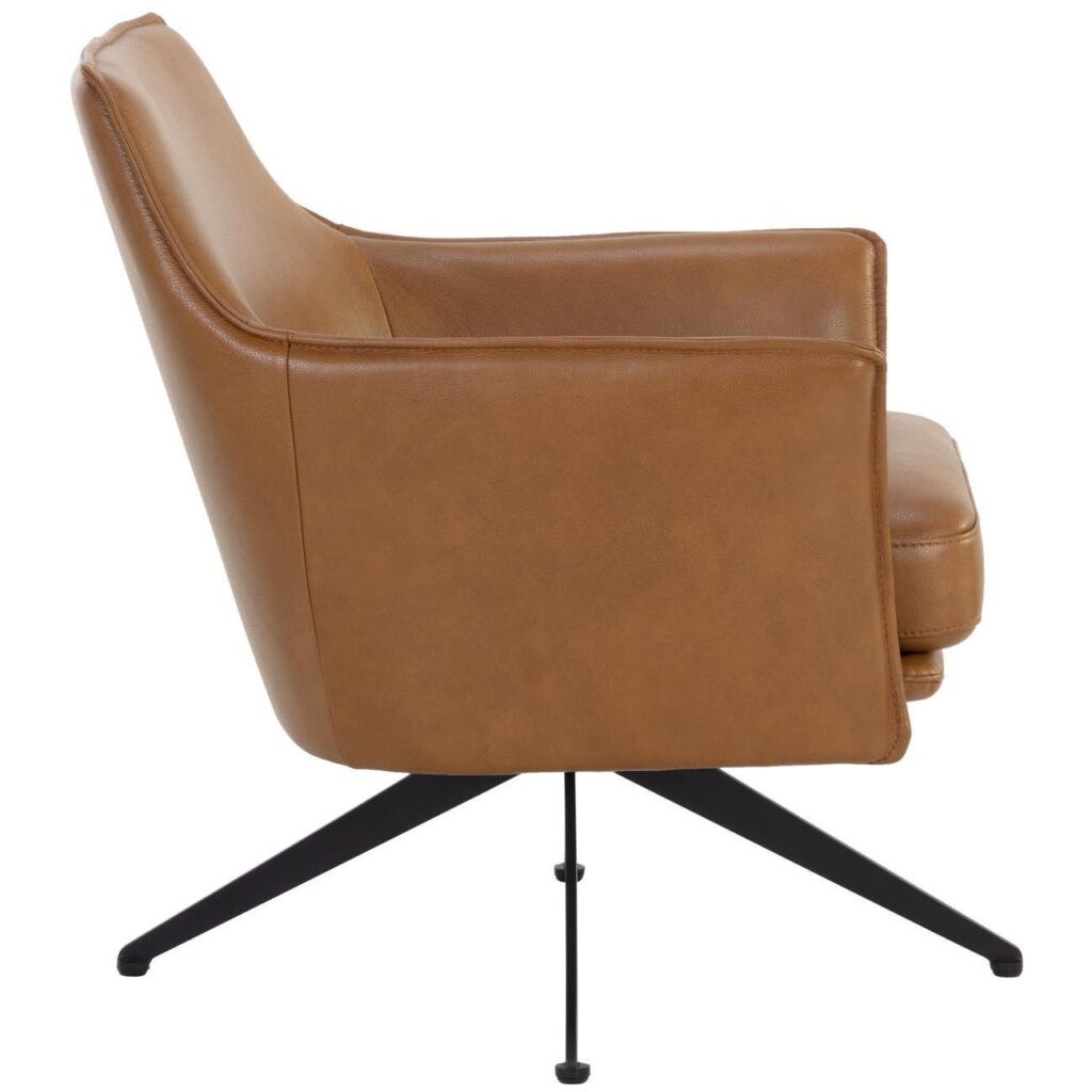 Crosby Swivel Lounge Chair - Missouri Cognac Leather - Image 3