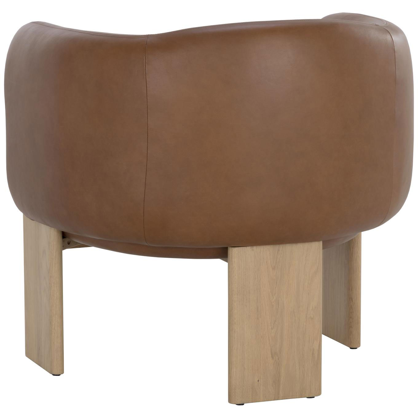 Trine Lounge Chair - Rustic Oak - Vintage Camel Leather 4 Trine Lounge Chair - Rustic Oak - Vintage Camel Leather - Image 4