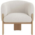 Trine Lounge Chair - Rustic Oak - Dove Cream 111088 111088 TRINE LOUNGE CHAIR DOVE CREAM 1