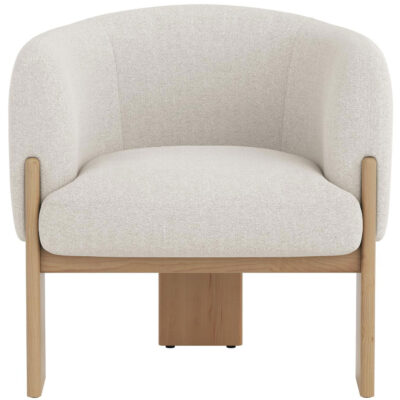 Trine Lounge Chair - Rustic Oak - Dove Cream 111088 111088 TRINE LOUNGE CHAIR DOVE CREAM 1