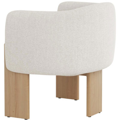 Trine Lounge Chair - Rustic Oak - Dove Cream 111088 111088 TRINE LOUNGE CHAIR DOVE CREAM 3