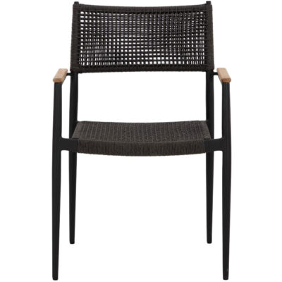 Nava Stackable Dining Armchair - Black 111091 111091 NAVA STACKABLE DINING ARMCHAIR DARK GREY 1