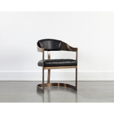 Beaumont Dining Armchair - Antique Brass - Cantina Black 111103 111103 BEAUMONT DINING ARMCHAIR ANTIQUE BRASS CANTINA BLACK 5