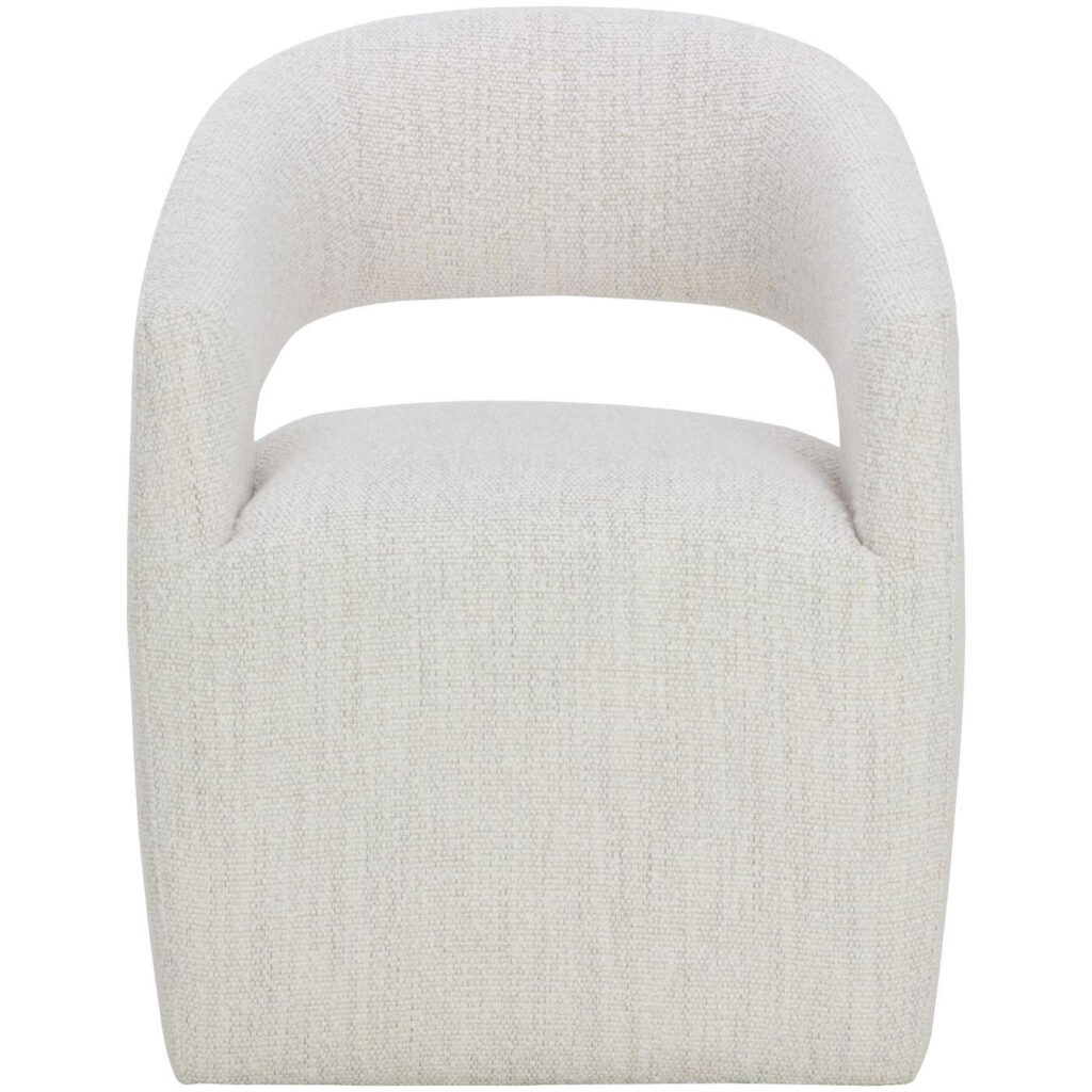 Lloret Wheeled Dining Armchair - Merino Pearl - Image 2