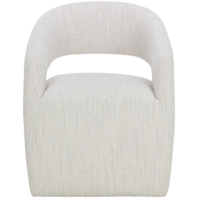 Lloret Wheeled Dining Armchair - Merino Pearl 111121 111121 LLORET WHEELED DINING ARMCHAIR MERINO PEARL 1