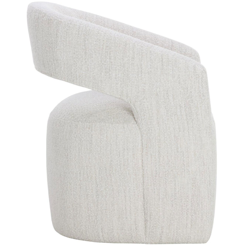 Lloret Wheeled Dining Armchair - Merino Pearl - Image 3