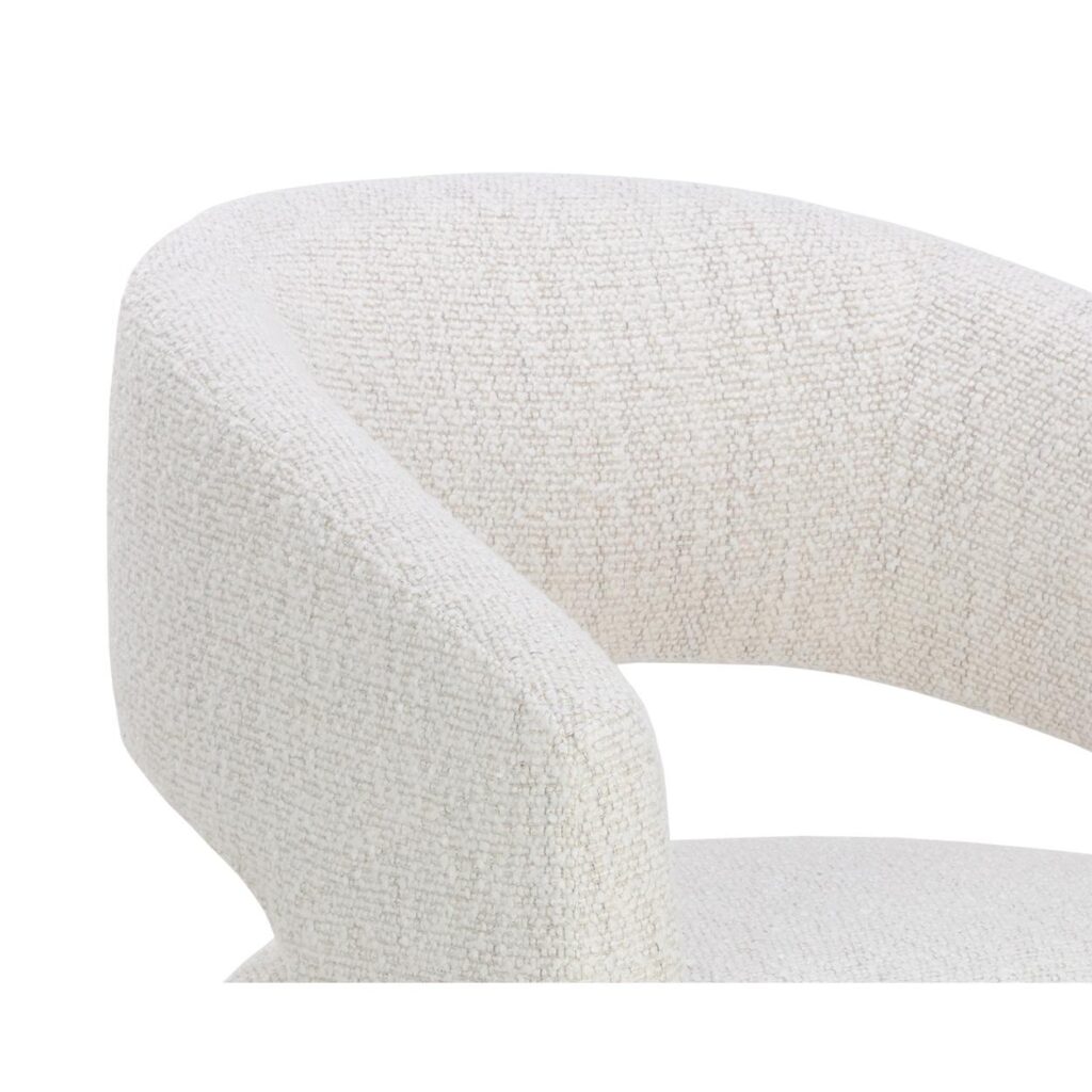 Lloret Wheeled Dining Armchair - Merino Pearl - Image 7