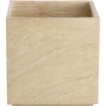 Tansy Planter - Travertine Look 111133 111133 DIANTHA PLANTER SQUARE TRAVERTINE LOOK 1