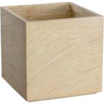 Tansy Planter - Travertine Look 111133 111133 TANSY PLANTER SQUARE TRAVERTINE LOOK