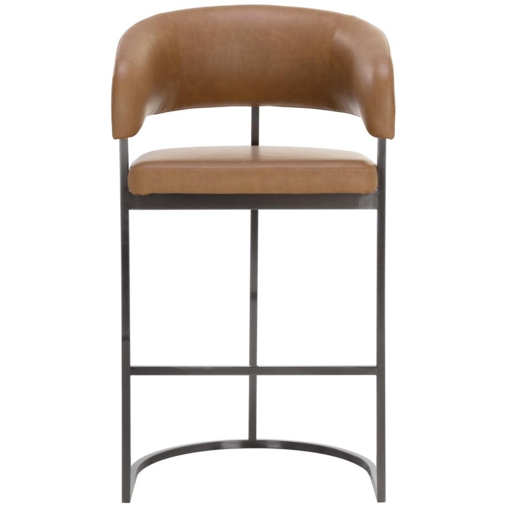 Marris Barstool - Gunmetal - Milliken Cognac - Image 2