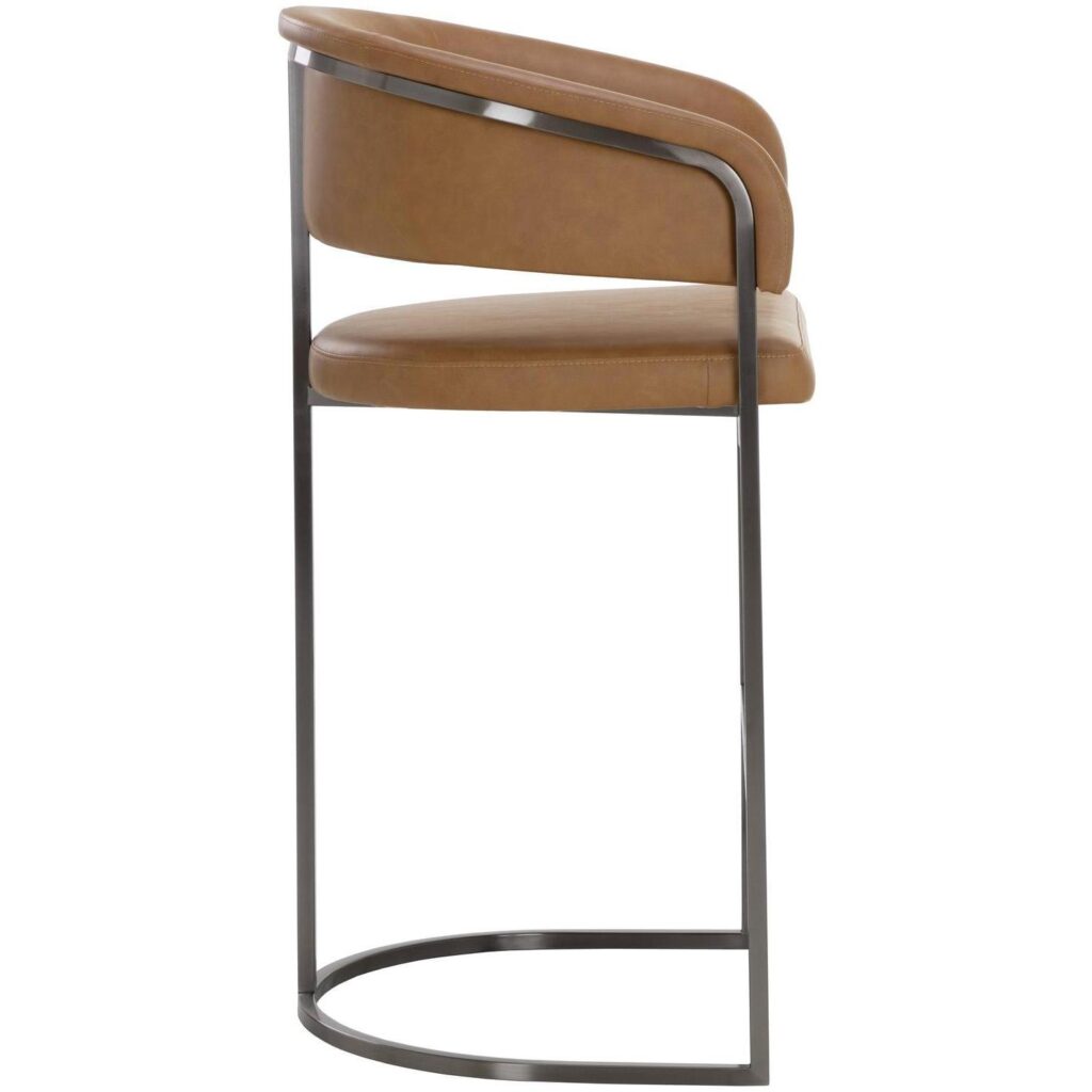 Marris Barstool - Gunmetal - Milliken Cognac - Image 3