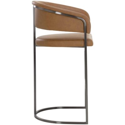 Marris Barstool - Gunmetal - Milliken Cognac 111155 111155 MARRIS BARSTOOL GUNMETAL MILLIKEN COGNAC 2