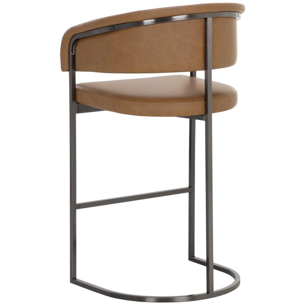 Marris Barstool - Gunmetal - Milliken Cognac - Image 4