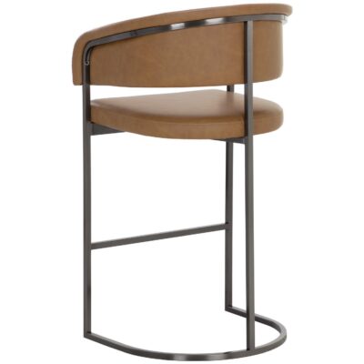 Marris Barstool - Gunmetal - Milliken Cognac 111155 111155 MARRIS BARSTOOL GUNMETAL MILLIKEN COGNAC 3