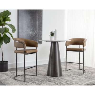 Marris Barstool - Gunmetal - Milliken Cognac 111155 111155 MARRIS BARSTOOL GUNMETAL MILLIKEN COGNAC 5