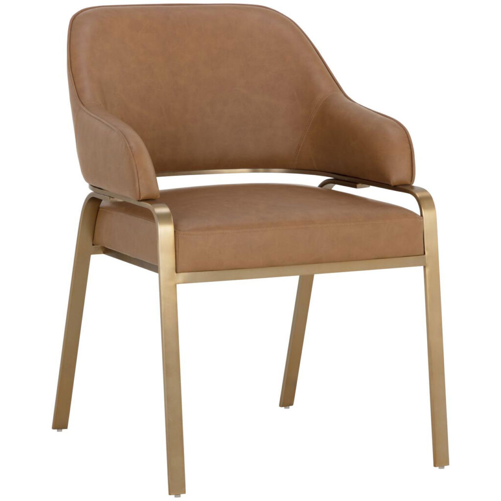 Malachi Dining Armchair - Milliken Cognac