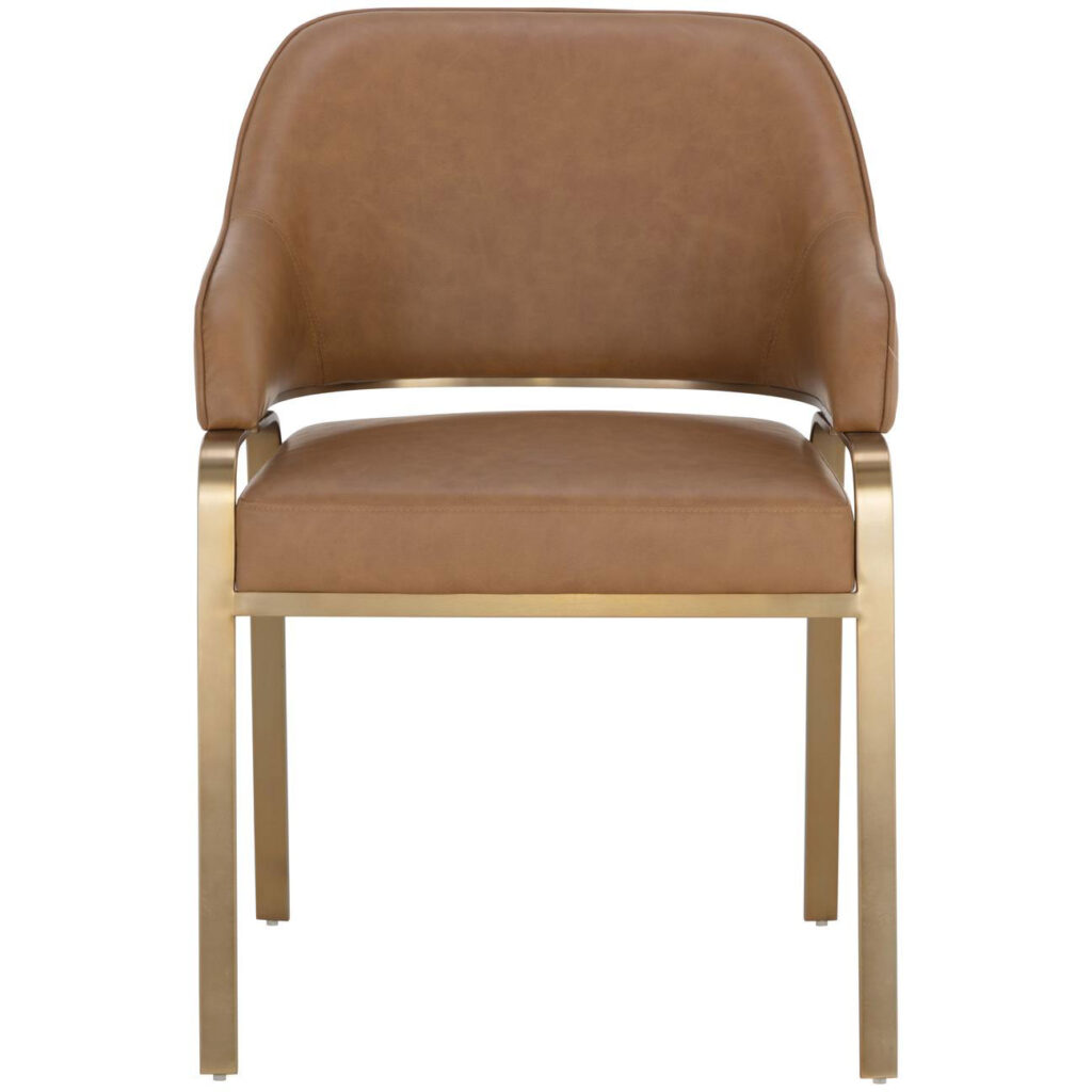 Malachi Dining Armchair - Milliken Cognac - Image 2